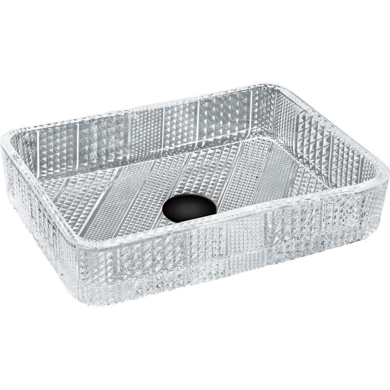 Mexen Akra skleněné umyvadlo na desku 46 x 33 cm, transparentní - 24024600