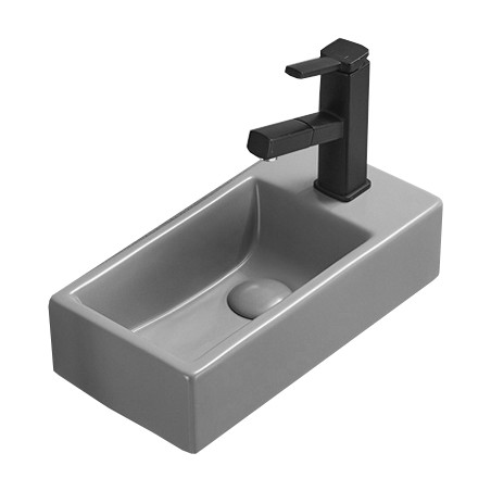 Mexen Inez umyvadlo na desku levé 40 x 20 cm, světle šedá mat - 21484061L