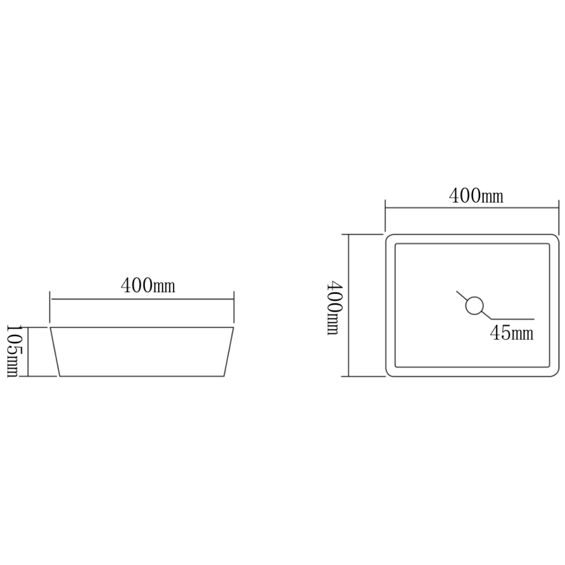 Mexen Mika skleněné umyvadlo na desku 40 x 40 cm, transparentní - 24104000