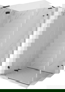 Mexen Lunar L sprchový kout s levým výklopem 75 x 80 cm, průhledný, černý - 834L-075-080-70-00-L