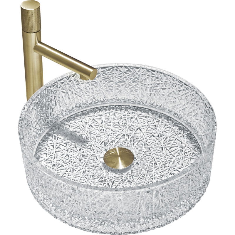 Mexen Dema skleněné umyvadlo na desku 39 x 39 cm, transparentní - 24043900