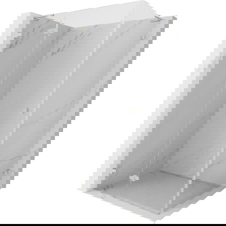 Mexen Lunar L sprchový kout otočný levý 70 x 90 cm, průhledný, kartáčovaný nikl - 834L-070-090-97-00-L