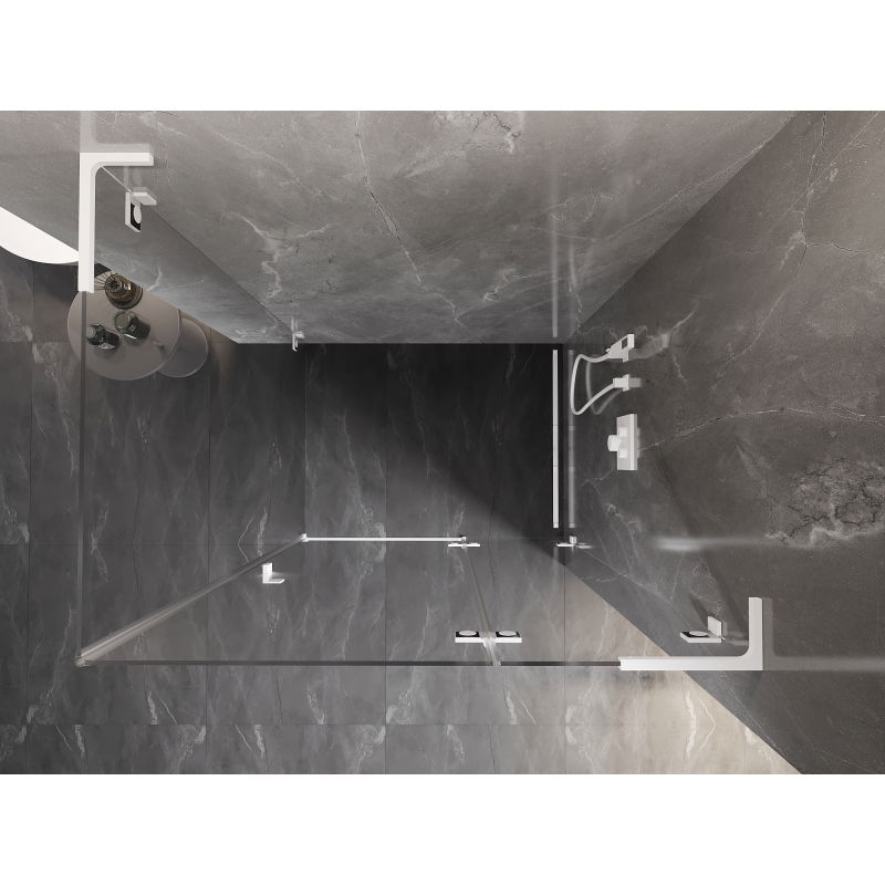 Mexen Lunar L sprchový kout s otevíracími dveřmi pravý 70 x 90 cm, transparentní, bílý - 834L-070-090-20-00-P