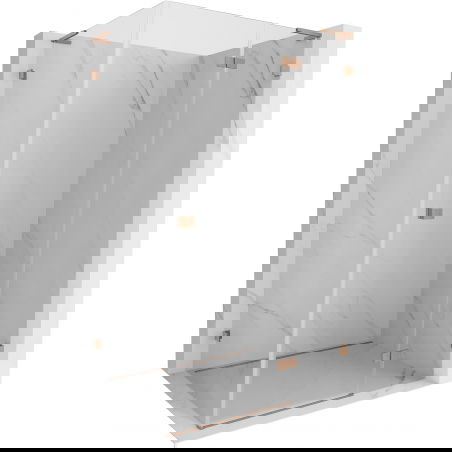 Mexen Lunar L sprchový kout pravý 80 x 90 cm, průhledný, kartáčovaná měď - 834L-080-090-65-00-P