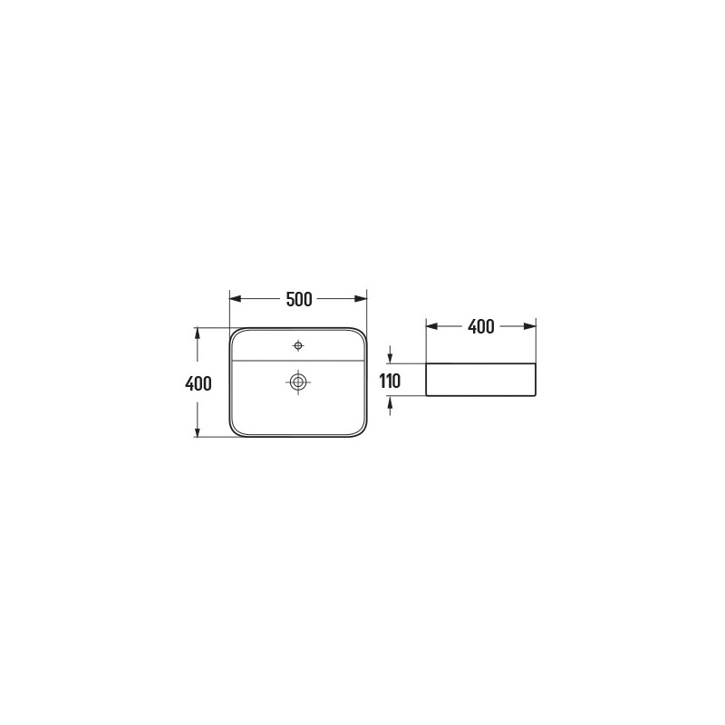 Mexen Sofia umyvadlo na desce 50 x 40 cm, světle šedá mat - 22155061