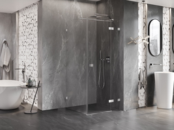 Mexen Lunar T sprchový kout jednokřídlý pravý 70 x 70 cm, transparentní, chrom - 834T-070-070-01-00-P