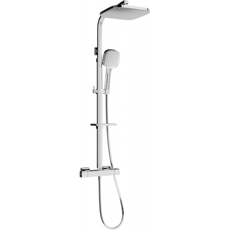Mexen CQ33 nástěnný sprchový set s dešťovou sprchou a termostatickou baterií, chrom - 772503395-00