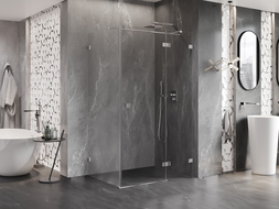 Mexen Lunar T sprchový kout s otevíracími pravými dveřmi 85 x 110 cm, transparentní, chrom - 834T-085-110-01-00-P