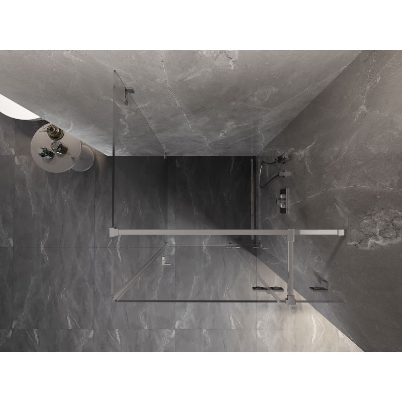 Mexen Lunar T sprchový kout otočný pravý 90 x 90 cm, transparentní, chrom - 834T-090-090-01-00-P