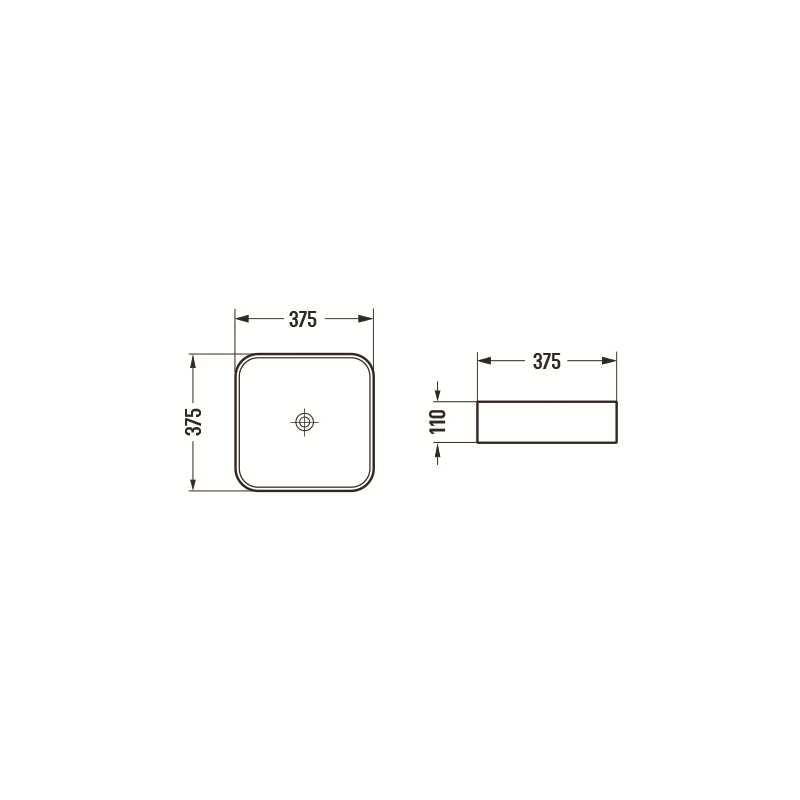 Mexen Vena umyvadlo na desku 37 x 37 cm, světle šedý mat - 22193761
