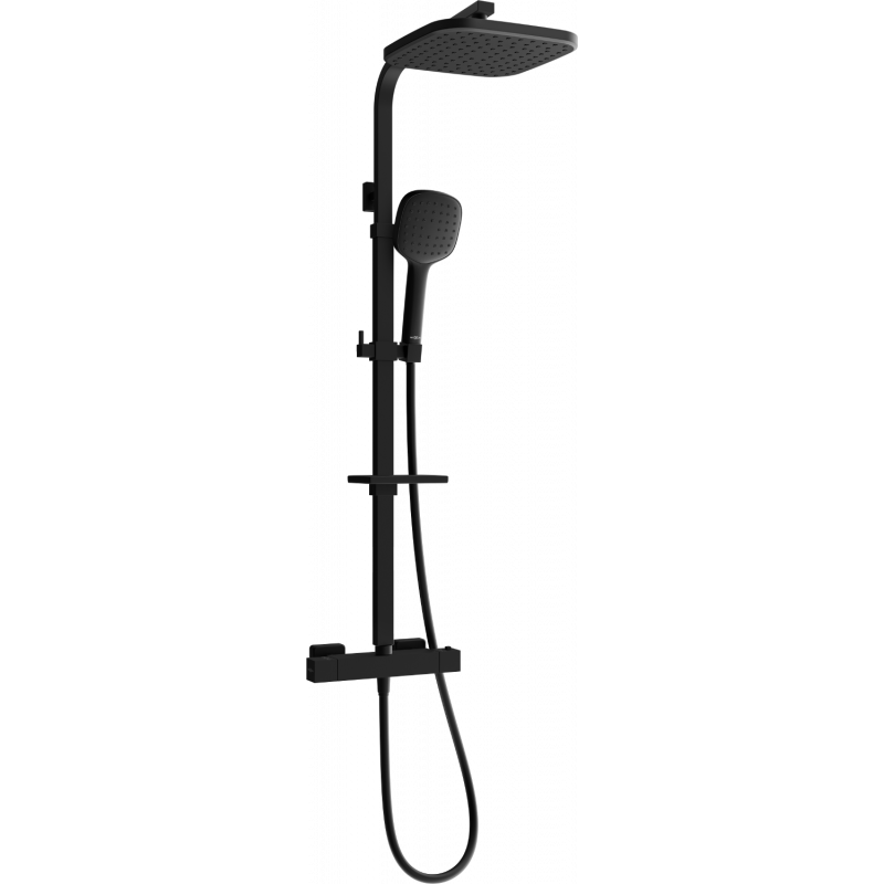 Mexen CQ33 Dešťová sprcha nástěnná s termostatickou baterií, černá - 772503395-70