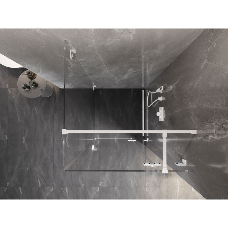 Mexen Lunar T sprchový kout s pravými otočnými dveřmi 70 x 70 cm, průhledný, bílý - 834T-070-070-20-00-P