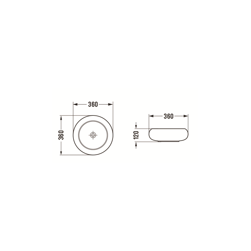 Mexen Lola umyvadlo na desku 36 x 36 cm, černá mat - 22213685