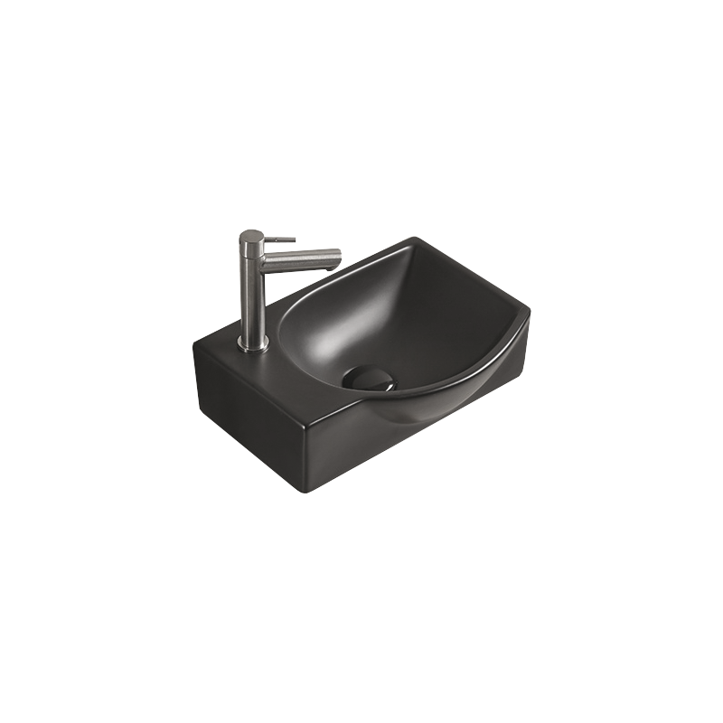 Mexen Mista pravé umyvadlo na desku 40 x 28 cm, černý mat - 22174085R