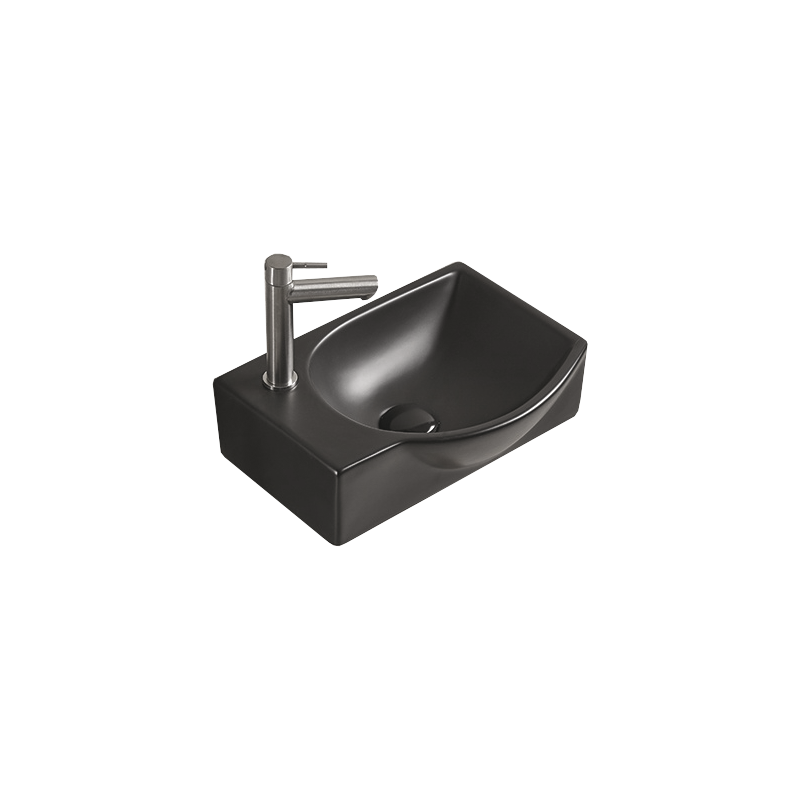 Mexen Mista umyvadlo na desku pravé 40 x 28 cm, černý mat - 22174085R