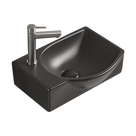 Mexen Mista umyvadlo na desku pravé 40 x 28 cm, černý mat - 22174085R