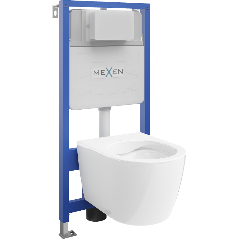 Mexen Carmen sada podomítkových WC rám Fenix Slim s WC mísou, bílý lesk - 6103388XX00