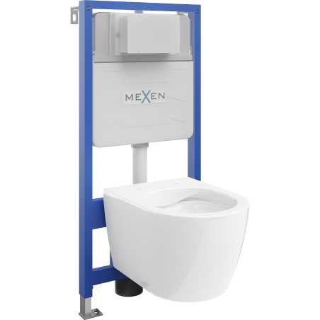 Mexen Carmen sada podomítkových WC rám Fenix Slim s WC mísou, bílý lesk - 6103388XX00