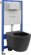 Mexen podomítkový WC set rám Fenix Slim s WC mísou Carmen, černý mat - 6103388XX85