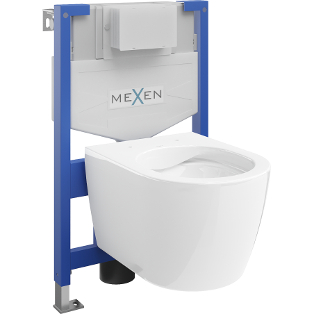 Mexen sada podomítkový WC rám Fenix XS-F s WC mísou Carmen, bílý lesk - 6803388XX00