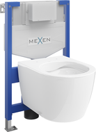 Mexen sada podomítkový WC rám Fenix XS-F s WC mísou Carmen, bílý lesk - 6803388XX00