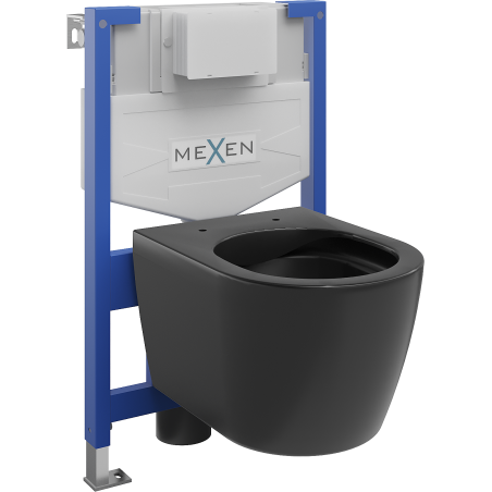 Mexen Carmen závěsná WC sada Fenix XS-F s mísou WC, černý mat - 6803388XX85