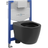 Mexen sada podomítkového WC rám Fenix XS-F s WC mísou Carmen, černý mat - 6803388XX85