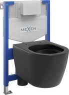 Mexen sada podomítkového WC rám Fenix XS-F s WC mísou Carmen, černý mat - 6803388XX85