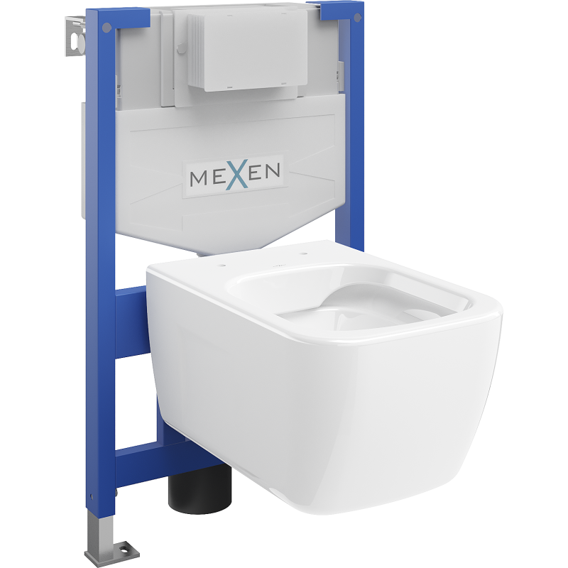 Mexen Margo sada pro podomítkovou WC konstrukci Fenix XS-F s mísou WC, bílý lesk - 6803342XX00