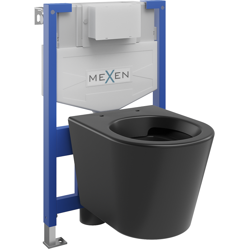 Mexen Rico sada WC pod omítku rám Fenix XS-F s WC mísou, černý mat - 6803372XX85