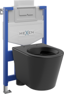 Mexen Rico sada podomítkových WC, rám Fenix XS-U s WC mísou, černý mat - 6853372XX85