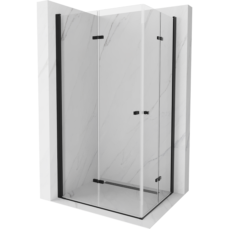 Mexen Lima Duo sklopná sprchová kabina 90 x 80 cm, transparentní, černá - 856-090-080-70-00-02