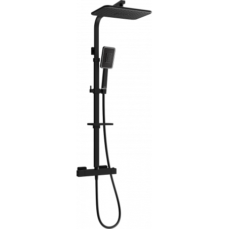 Mexen CQ54 nástěnná sprchová sada s dešťovou sprchou a termostatickou baterií, černý/chrom - 772505495-71