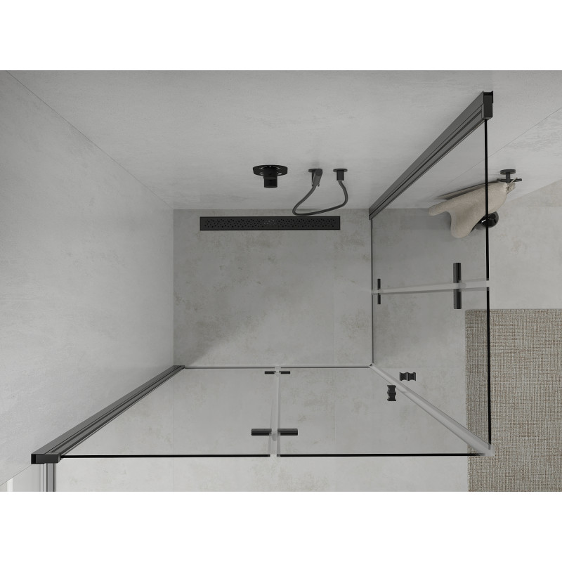 Mexen Lima Duo skládací sprchový kout 100 x 90 cm, transparentní, černý - 856-100-090-70-00-02