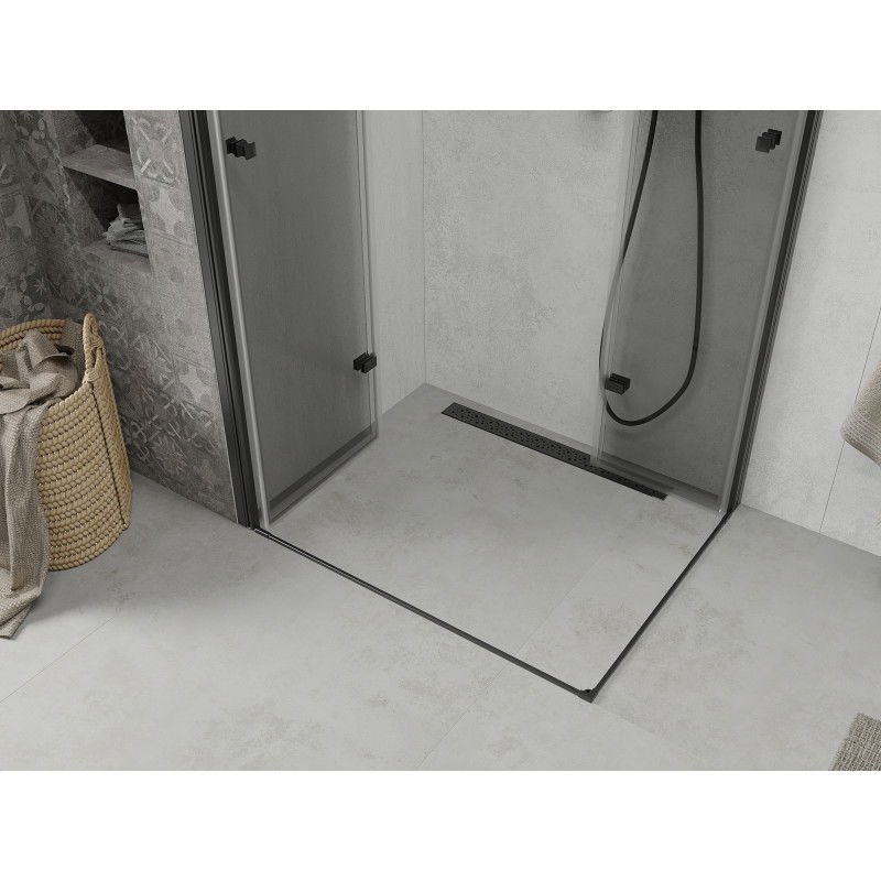 Mexen Lima Duo skládací sprchový kout 100 x 90 cm, transparentní, černá - 856-100-090-70-00-02