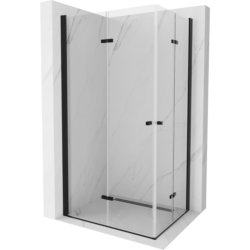 Mexen Lima Duo skládací sprchový kout 100 x 90 cm, transparentní, černý - 856-100-090-70-00-02