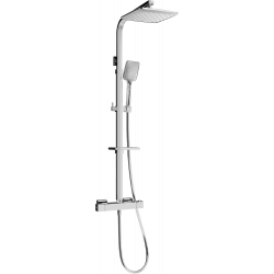 Mexen CQ62 odkrytý sprchový set s dešťovou sprchovou hlavicí a termostatickou sprchovou baterií, Chromovaná - 772506295-00