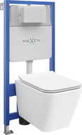 Mexen Cube podomítková WC sada stěna Fenix Slim s WC mísou a měkkým uzavíráním, bílý lesk - 61030924000
