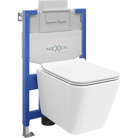 Mexen WC podomítkový set Felix XS-U stojan s WC mísou Cube i deską wolnoopdającą, Bílá - 68530924000