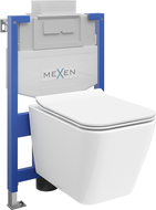 Mexen Cube podomítková sada WC rám Fenix XS-U s WC mísou a pomalu zavírací deskou, bílý lesk - 68530924000