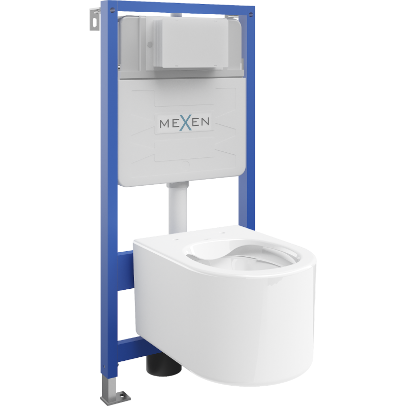 Mexen WC podomítkový set Fenix Slim se závěsnou mísou WC Sofia, bílý lesk - 6103354XX00