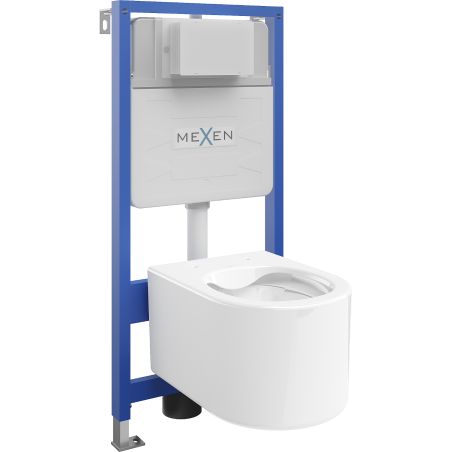 Mexen WC podomítkový set Fenix Slim se závěsnou mísou WC Sofia, bílý lesk - 6103354XX00