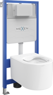 Mexen WC podomítkový set Fenix Slim se závěsnou mísou WC Sofia, bílý lesk - 6103354XX00