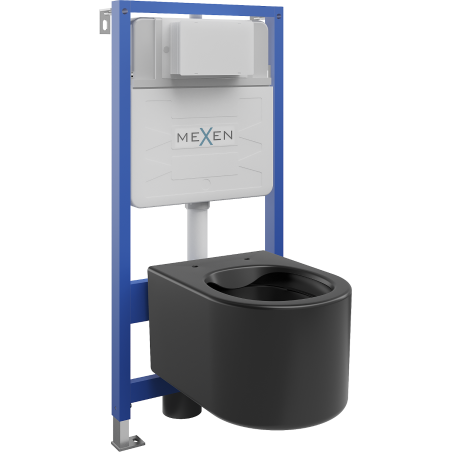 Mexen podomítková sada WC rám Fenix Slim s WC mísou Sofia, černá mat - 6103354XX85