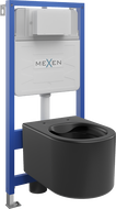 Mexen podomítková sada WC rám Fenix Slim s WC mísou Sofia, černá mat - 6103354XX85