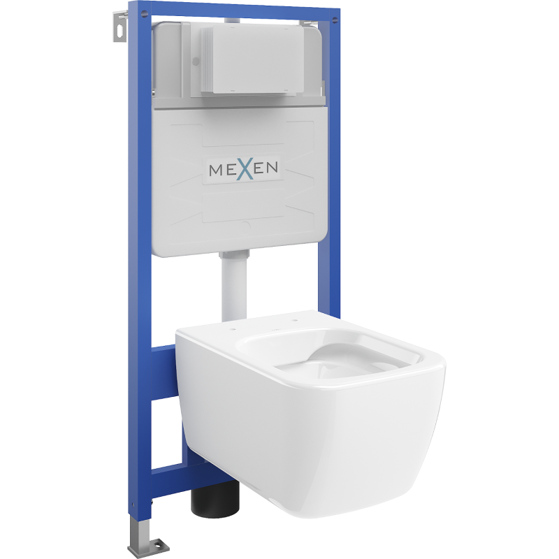 Mexen Stella podomítková WC sada rám Fenix Slim s WC mísou, bílý lesk - 6103368XX00