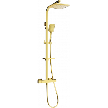 Mexen CQ62 nástěnná sprchová sada s dešťovou sprchou a termostatickou baterií, zlatá - 772506295-50