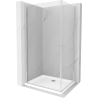 Mexen Pretoria Duo sprchová kabina otvírací 80 x 70 cm, transparentní, chrom + vanička Flat - 852-080-070-01-02-4010