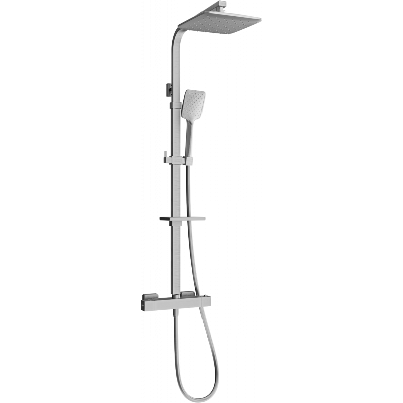 Mexen CQ62 nástěnná sprchová sada s dešťovou sprchou a termostatickou baterií, grafit - 772506295-66