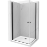 Mexen Pretoria Duo sprchová kabina otevíratelná 90 x 80 cm, transparentní, černá + vanička Flat - 852-090-080-70-02-4010B